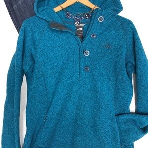 The North Face Teal/Blue 1/4 zip